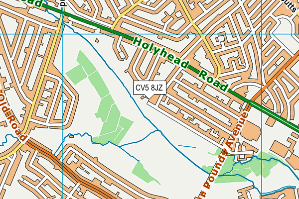 CV5 8JZ map - OS VectorMap District (Ordnance Survey)