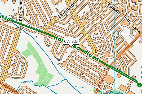 CV5 8LD map - OS VectorMap District (Ordnance Survey)