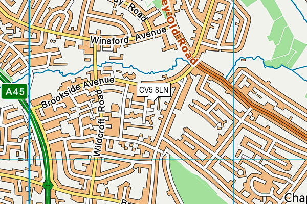 CV5 8LN map - OS VectorMap District (Ordnance Survey)