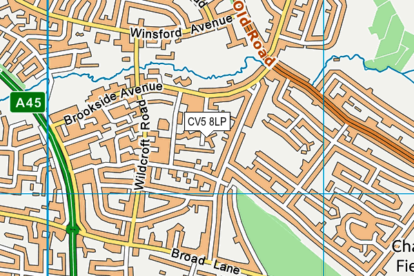 CV5 8LP map - OS VectorMap District (Ordnance Survey)