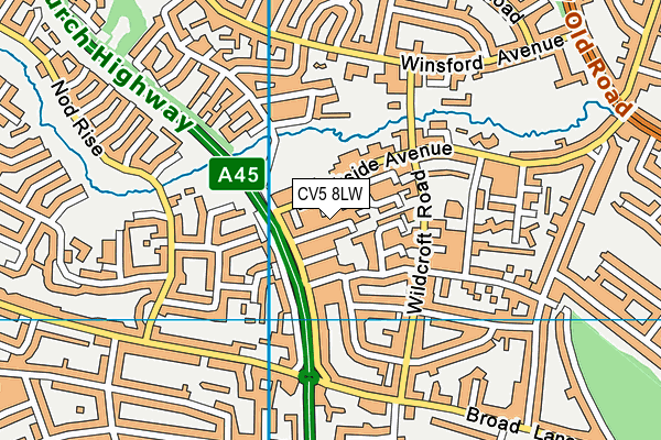CV5 8LW map - OS VectorMap District (Ordnance Survey)