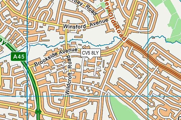 CV5 8LY map - OS VectorMap District (Ordnance Survey)
