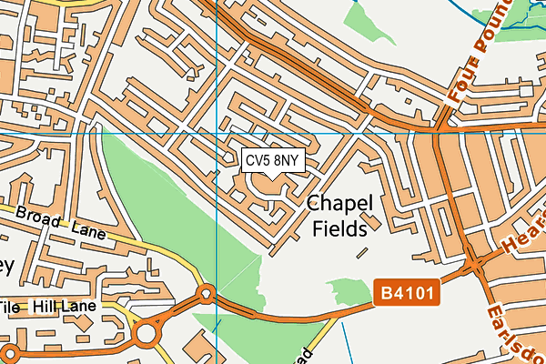 CV5 8NY map - OS VectorMap District (Ordnance Survey)