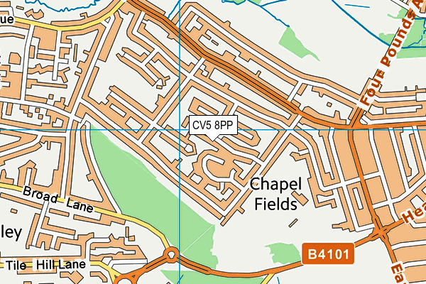 CV5 8PP map - OS VectorMap District (Ordnance Survey)