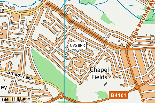 CV5 8PR map - OS VectorMap District (Ordnance Survey)