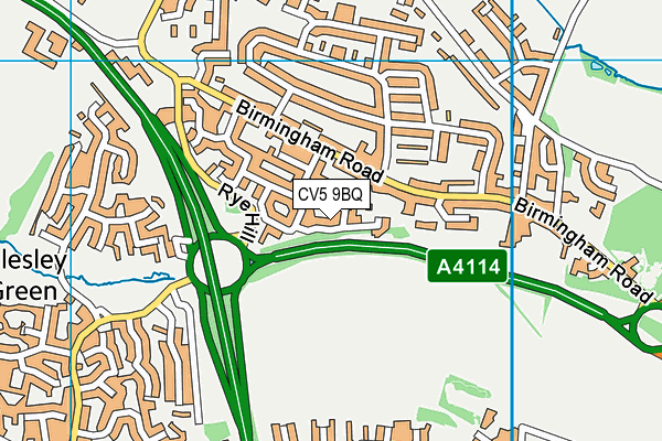 CV5 9BQ map - OS VectorMap District (Ordnance Survey)