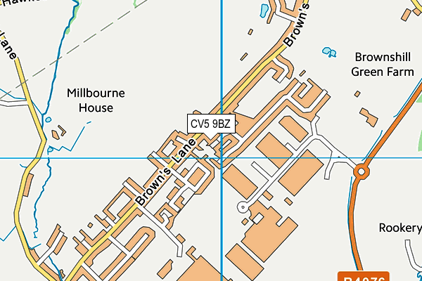 CV5 9BZ map - OS VectorMap District (Ordnance Survey)