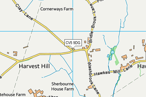 CV5 9DG map - OS VectorMap District (Ordnance Survey)