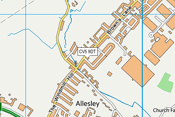 CV5 9DT map - OS VectorMap District (Ordnance Survey)