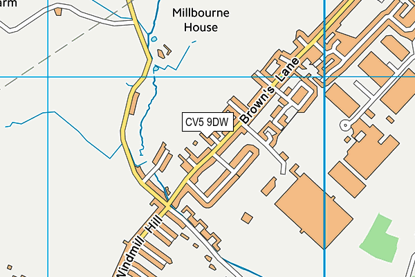 CV5 9DW map - OS VectorMap District (Ordnance Survey)