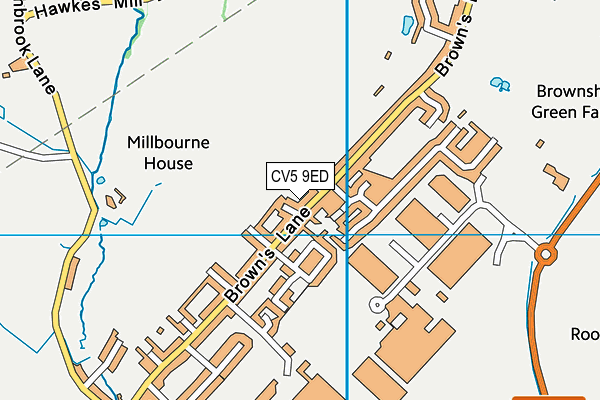 CV5 9ED map - OS VectorMap District (Ordnance Survey)