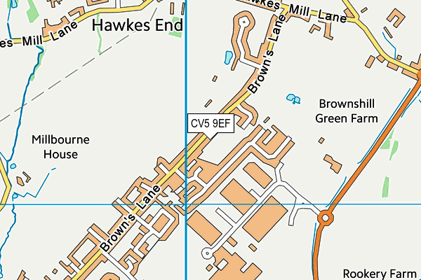 CV5 9EF map - OS VectorMap District (Ordnance Survey)