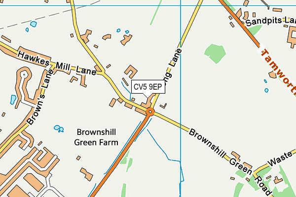 CV5 9EP map - OS VectorMap District (Ordnance Survey)