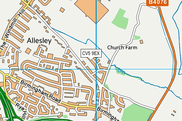 CV5 9EX map - OS VectorMap District (Ordnance Survey)