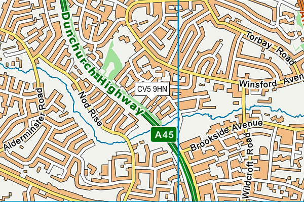 CV5 9HN map - OS VectorMap District (Ordnance Survey)