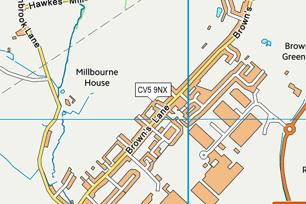 CV5 9NX map - OS VectorMap District (Ordnance Survey)