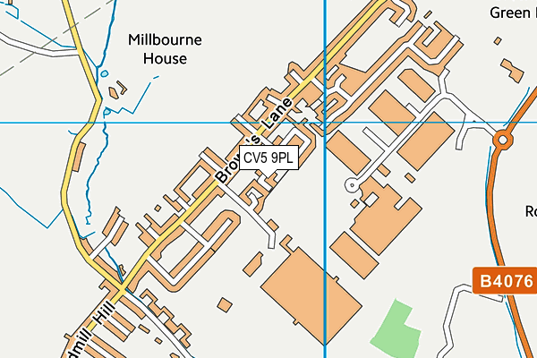 CV5 9PL map - OS VectorMap District (Ordnance Survey)