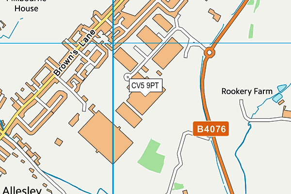 CV5 9PT map - OS VectorMap District (Ordnance Survey)