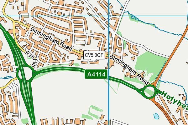 CV5 9QF map - OS VectorMap District (Ordnance Survey)