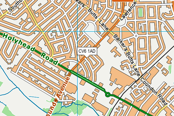 CV6 1AD map - OS VectorMap District (Ordnance Survey)