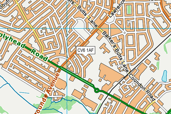 CV6 1AF map - OS VectorMap District (Ordnance Survey)