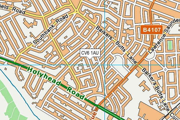 CV6 1AU map - OS VectorMap District (Ordnance Survey)