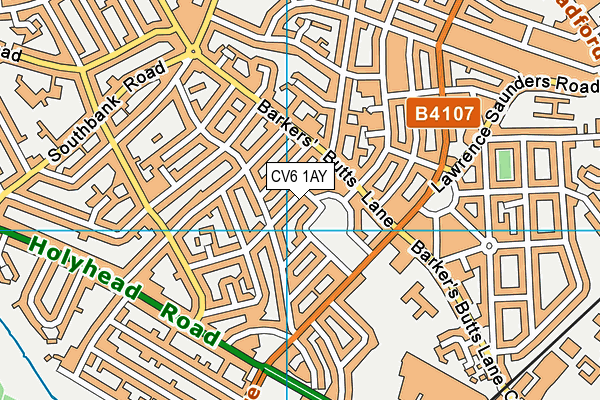 CV6 1AY map - OS VectorMap District (Ordnance Survey)