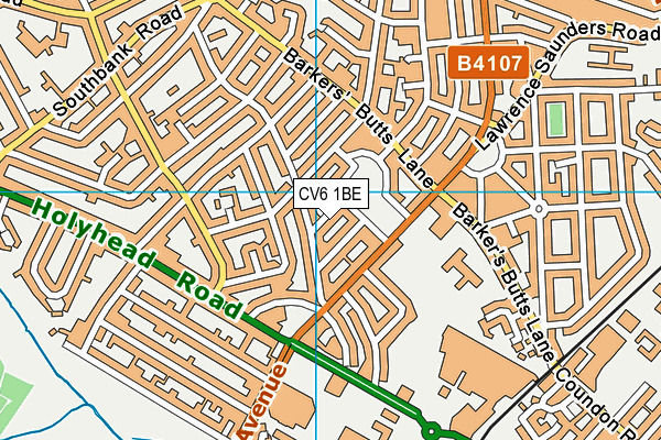 CV6 1BE map - OS VectorMap District (Ordnance Survey)