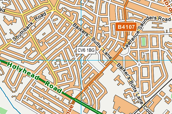 CV6 1BG map - OS VectorMap District (Ordnance Survey)