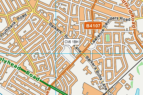 CV6 1BH map - OS VectorMap District (Ordnance Survey)