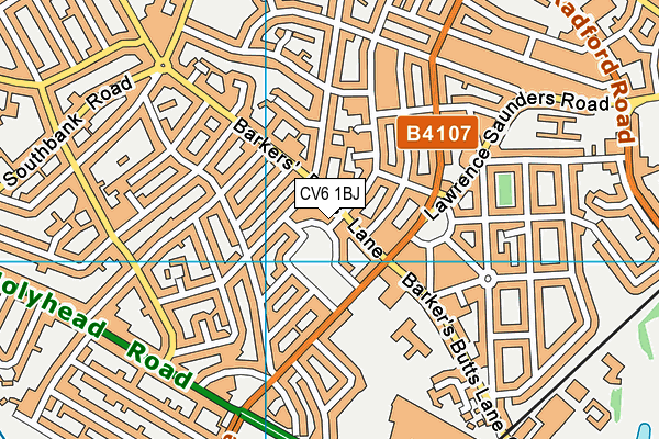 CV6 1BJ map - OS VectorMap District (Ordnance Survey)