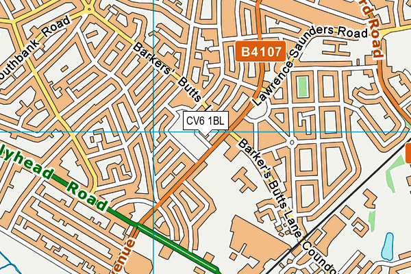 CV6 1BL map - OS VectorMap District (Ordnance Survey)