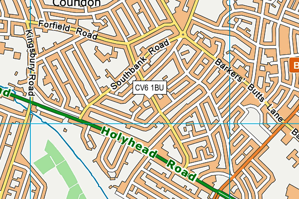 CV6 1BU map - OS VectorMap District (Ordnance Survey)