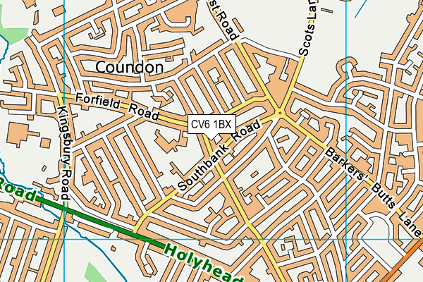 CV6 1BX map - OS VectorMap District (Ordnance Survey)