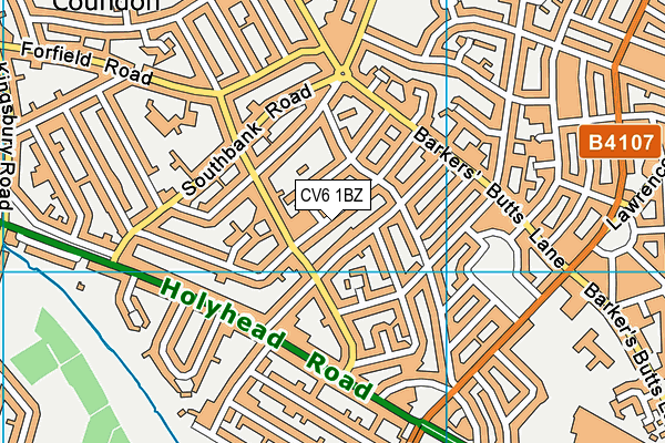 CV6 1BZ map - OS VectorMap District (Ordnance Survey)