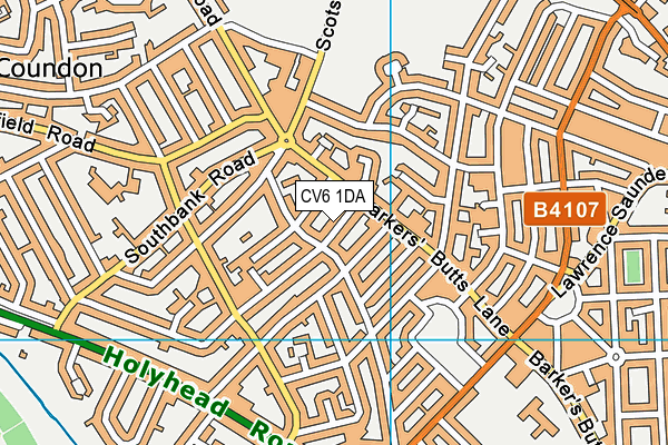 CV6 1DA map - OS VectorMap District (Ordnance Survey)