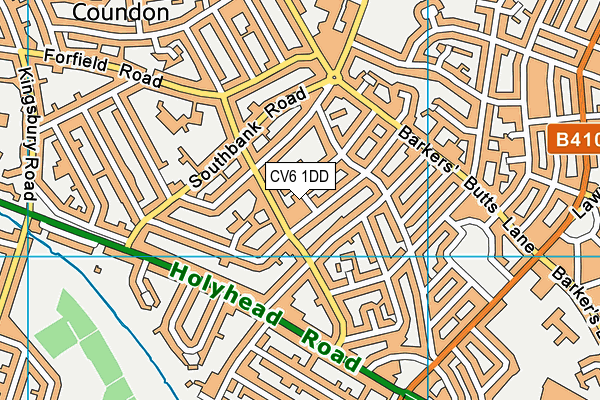 CV6 1DD map - OS VectorMap District (Ordnance Survey)