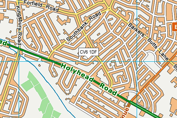 CV6 1DF map - OS VectorMap District (Ordnance Survey)