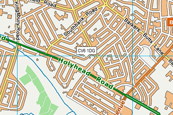 CV6 1DG map - OS VectorMap District (Ordnance Survey)