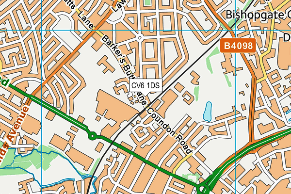 CV6 1DS map - OS VectorMap District (Ordnance Survey)