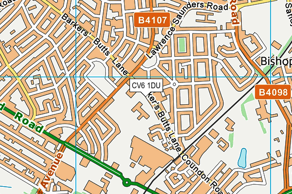 CV6 1DU map - OS VectorMap District (Ordnance Survey)