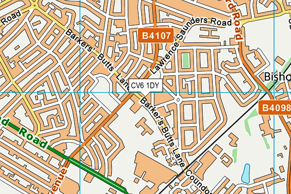 CV6 1DY map - OS VectorMap District (Ordnance Survey)