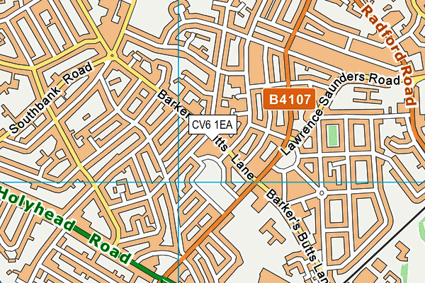 CV6 1EA map - OS VectorMap District (Ordnance Survey)