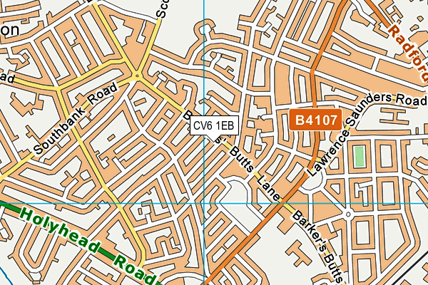 CV6 1EB map - OS VectorMap District (Ordnance Survey)