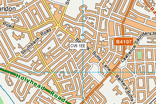 CV6 1EE map - OS VectorMap District (Ordnance Survey)