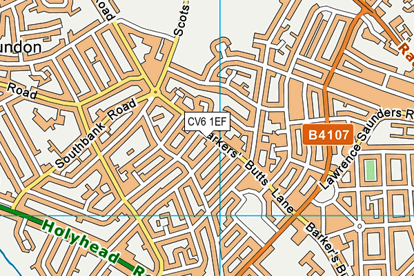 CV6 1EF map - OS VectorMap District (Ordnance Survey)