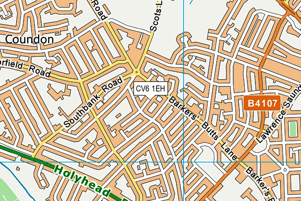 CV6 1EH map - OS VectorMap District (Ordnance Survey)