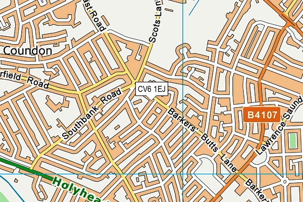 CV6 1EJ map - OS VectorMap District (Ordnance Survey)