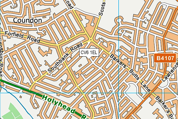 CV6 1EL map - OS VectorMap District (Ordnance Survey)