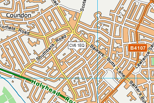 CV6 1EQ map - OS VectorMap District (Ordnance Survey)